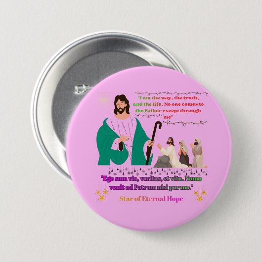 Star of Eternal Hope light pink Button (Vorne & Hinten)