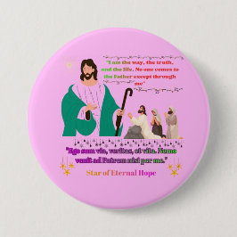 Star of Eternal Hope light pink Button