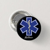 Star of Life EMS EMT - Bearbeitbarer Name Button (Vorne & Hinten)