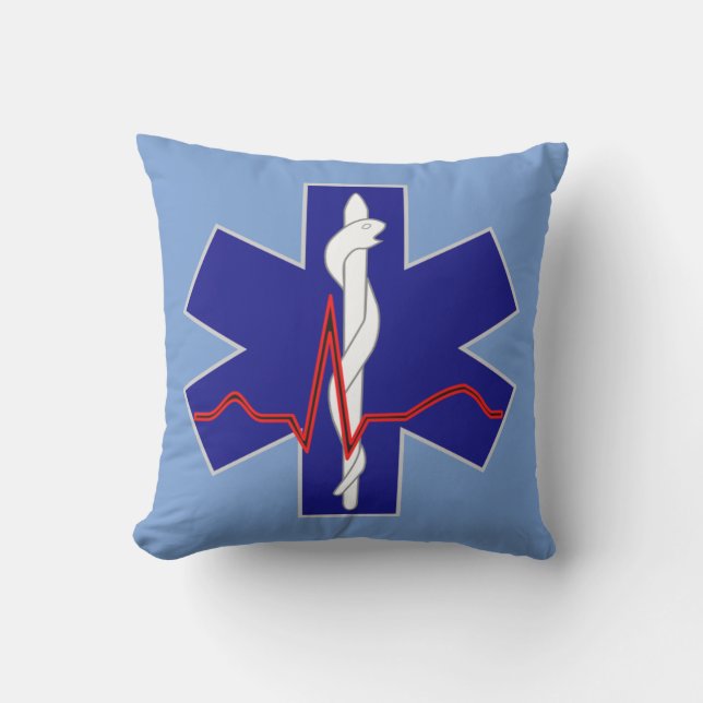 Star of Life Heart Beat Kissen (Vorderseite)