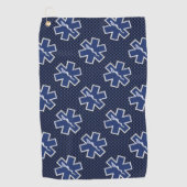 Star of Life Paramedic EMS auf blauem Kohlenstoff- Golfhandtuch (Vorderseite)