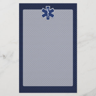 Star of Life Paramedic EMS auf blauem Kohlenstofff Briefpapier