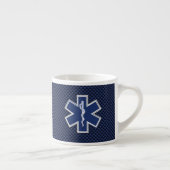 Star of Life Paramedic EMS auf blauem Kohlenstofff Espressotasse (Rechts)