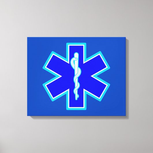 Star of Life Paramedic Symbol EMS Blue Leinwanddruck (Vorderseite)