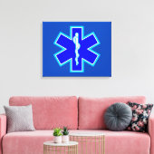 Star of Life Paramedic Symbol EMS Blue Leinwanddruck (Insitu (Wohnzimmer))