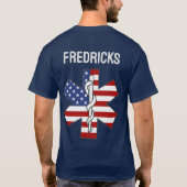 Star of Life Patriotic Ambulance EMT Individuelle T-Shirt (Rückseite)