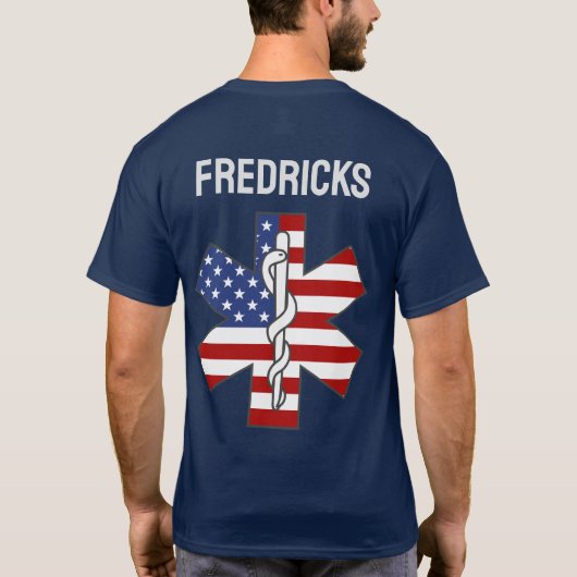 Star of Life Patriotic Ambulance EMT Individuelle  T-Shirt (Rückseite)
