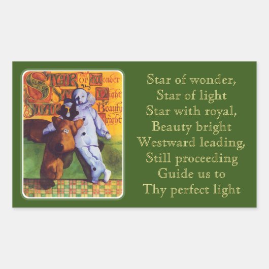 STAR OF WONDER Green Rectangle Stickers (Vorderseite)