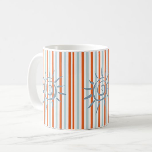 Star Orange Blue Stripe Tasse (Vorderseite Links)