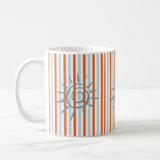 Star Orange Blue Stripe Tasse (Links)