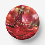 Star Ornament Frohe Weihnachten Pappteller (Vorderseite)