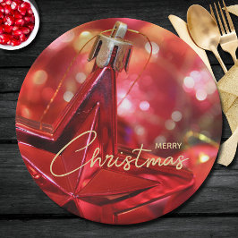 Star Ornament Frohe Weihnachten Pappteller