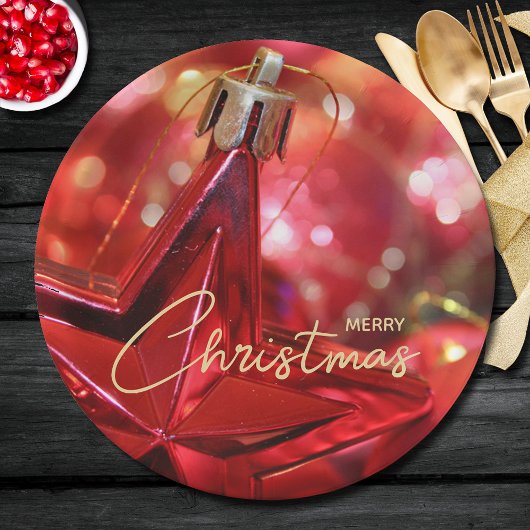 Star Ornament Frohe Weihnachten Pappteller