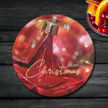 Star Ornament Frohe Weihnachten Pappteller<br><div class="desc">Maßgeschneiderte Papierschüsseln mit einem wunderschönen Weihnachtsbaumschmuck und den Worten "Frohe Weihnachten" in schicker Schrift,  perfekt für jede Weihnachtsfeier. PASSENDE Artikel in unserer Sammlung.</div>