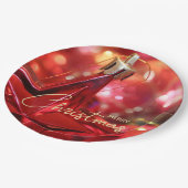 Star Ornament Frohe Weihnachten Pappteller (Schrägansicht)