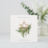 Star Ornament Pine Branch Fauna Frohe Weihnachten (Stehend Vorderseite)