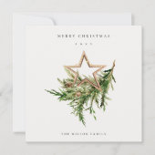 Star Ornament Pine Branch Fauna Frohe Weihnachten (Vorderseite)