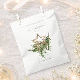 Star Ornament Pine Branch Fauna Frohe Weihnachten Geschenktütchen