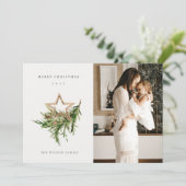 Star Ornament Pine Fauna Foto Frohe Weihnachten (Stehend Vorderseite)