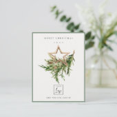 Star Ornament Pine Fauna Logo Frohe Weihnachten (Stehend Vorderseite)