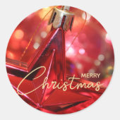 Star Ornament Weihnachten Klein Runder Aufkleber (Vorderseite)