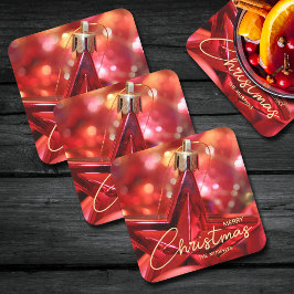 Star Ornament Weihnachten Rechteckiger Pappuntersetzer