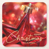 Star Ornament Weihnachten Rechteckiger Pappuntersetzer (Vorderseite)