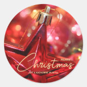 Star Ornament Weihnachten Runder Aufkleber (Vorderseite)