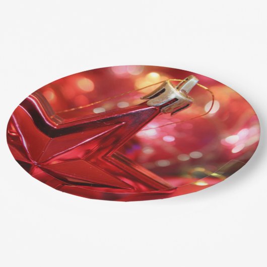 Star Ornament Weihnachtsfeiertag Pappteller (Schrägansicht)