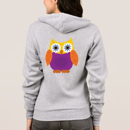 Star Owl - Gelborange Lila Hoodie (Rückseite)