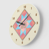 Star Patch Sunset & Water Quilt Block Große Wanduhr (Winkel)