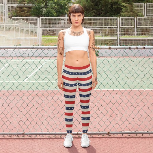 Star Patriotic Capri Leggings