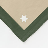 Star pattern christmas bear green beige name fleecedecke (Ecke)