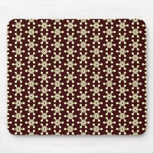 Star Pattern - Creme auf Dunkelbraun Mousepad