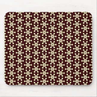 Star Pattern - Creme auf Dunkelbraun Mousepad