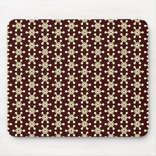 Star Pattern - Creme auf Dunkelbraun Mousepad (Vorne)