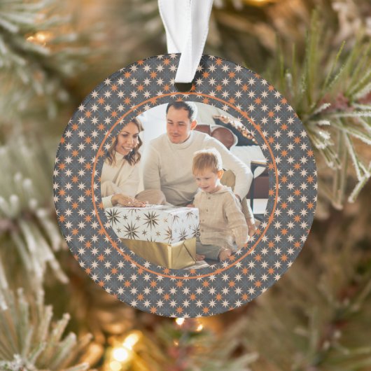 Star Pattern Foto Weihnachten Personalisiert Ornament (Baum)