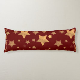 Star Pattern Gold Rote Elegante Moderne Weihnachte Seitenschläferkissen