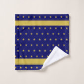 Star Pattern & Monogram für Golden und Navy Blue Badhandtuch Set (Waschlappen)