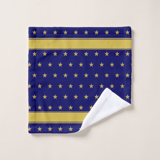 Star Pattern & Monogram für Golden und Navy Blue Badhandtuch Set (Waschlappen)