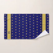 Star Pattern & Monogram für Golden und Navy Blue Badhandtuch Set (Handtuch)
