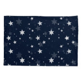 Star Pattern Pillow Cover with Custom Name - Blue (Rückseite)