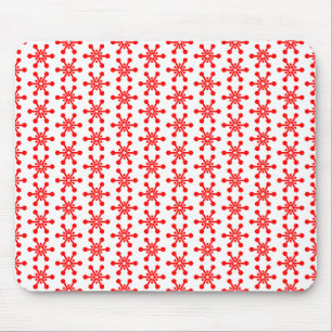 Star Pattern - Rot auf Weiß Mousepad