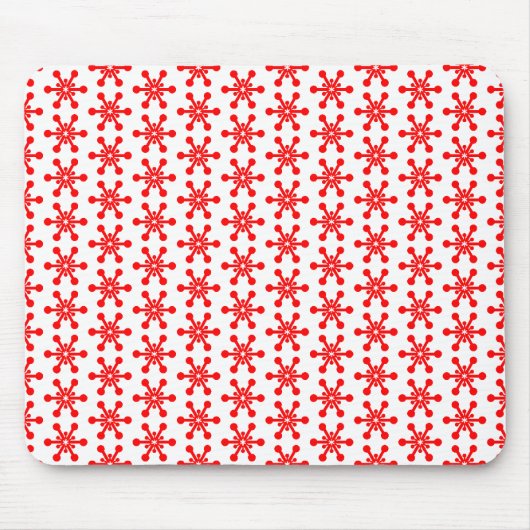 Star Pattern - Rot auf Weiß Mousepad (Vorne)