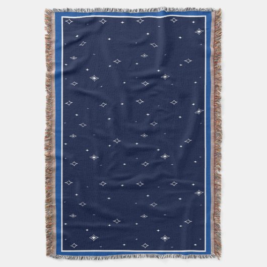 Star Pattern Throw Blanket - Blau Decke (Vorderseite Vertikal)