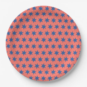 Star Pattern Trending Colors Coral Blue Pappteller