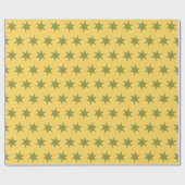 Star Pattern Trending Colors Gold Green Yellow Geschenkpapier (Flach)