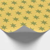 Star Pattern Trending Colors Gold Green Yellow Geschenkpapier (Ecke)
