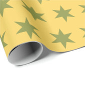 Star Pattern Trending Colors Gold Green Yellow Geschenkpapier (Rolleneckpunkt)