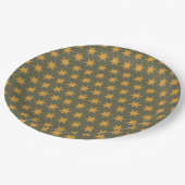 Star Pattern Trending Colors Green Mango Pappteller (Schrägansicht)
